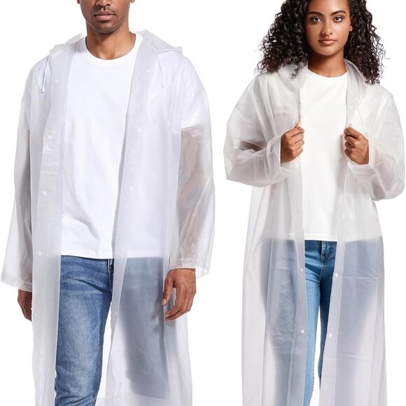 Rain Ponchos for Adults Raincoats 2 PACK– Reusable Rain Jackets Emergency Rain P - Picture 1 of 6